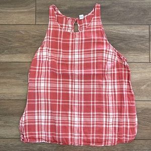 Old Navy Plaid Red & White Tank , size L